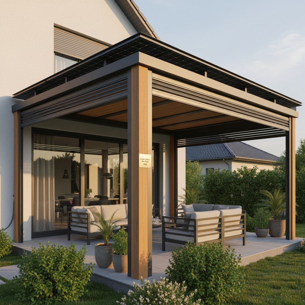 Pérgolas solares a medida en terraza residencial